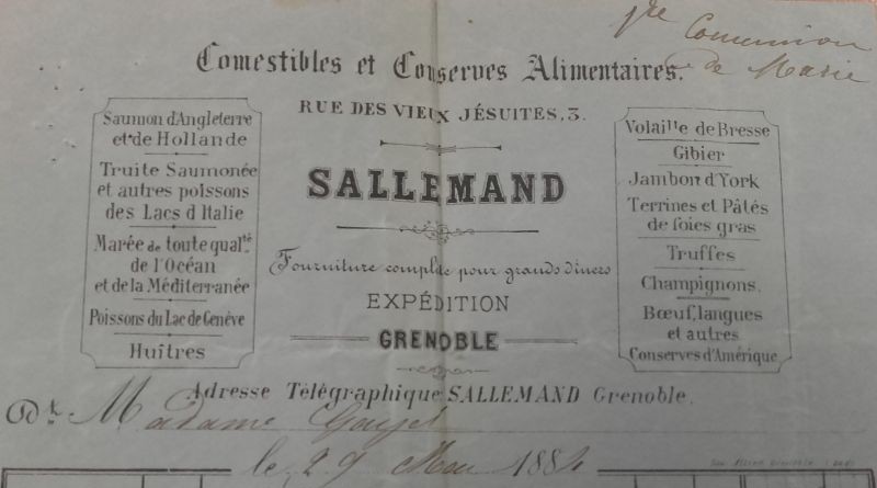 SALLEMAND Facture 115J3